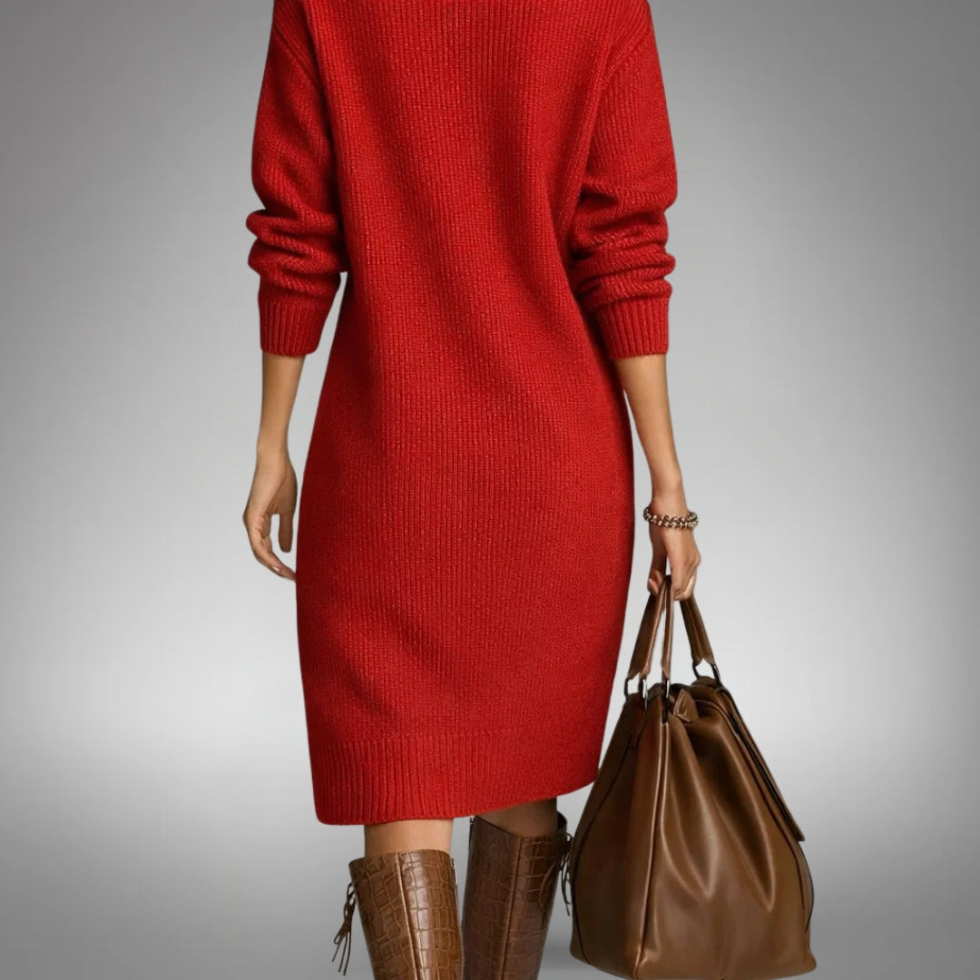 Vestido Elyon en rojo, vista trasera
