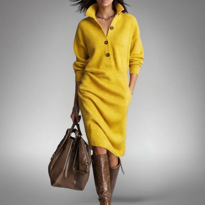 Vestido Elyon en mostaza