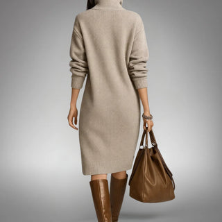 Vestido Elyon en beige, vista trasera