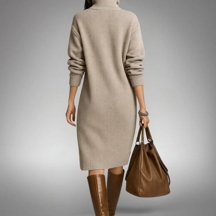 Vestido Elyon en beige, vista trasera
