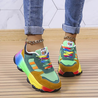 Isolina zapatillas multicolor verde de perfil