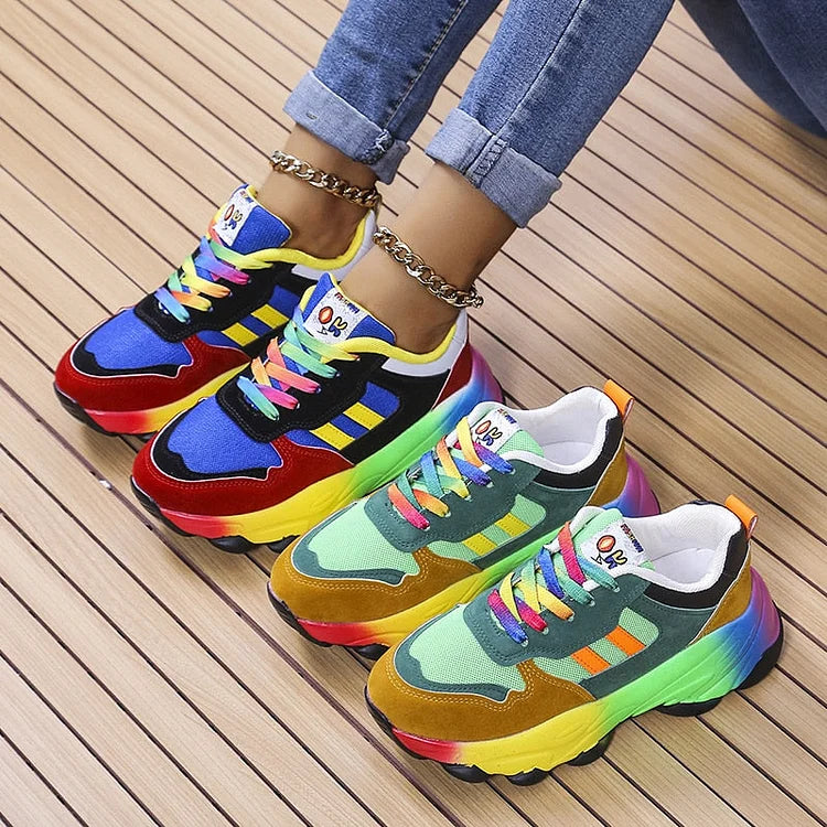Isolina zapatillas multicolor en azul y verde
