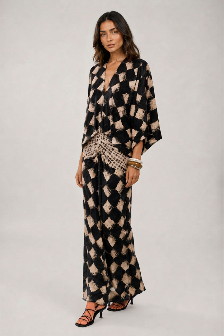 Maelia vestido maxi con mangas tipo kimono