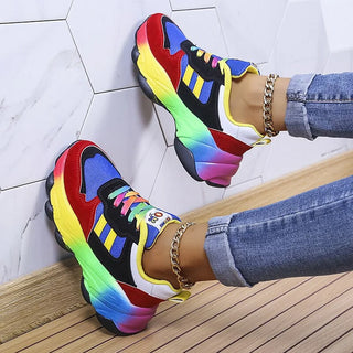 Isolina zapatillas multicolor azul de lado