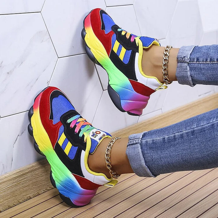 Isolina zapatillas multicolor azul de lado