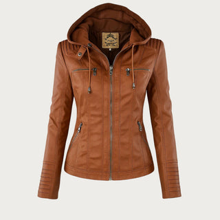 Flavia chaqueta efecto piel en marrón claro