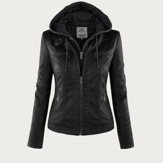 Flavia chaqueta efecto piel en negro