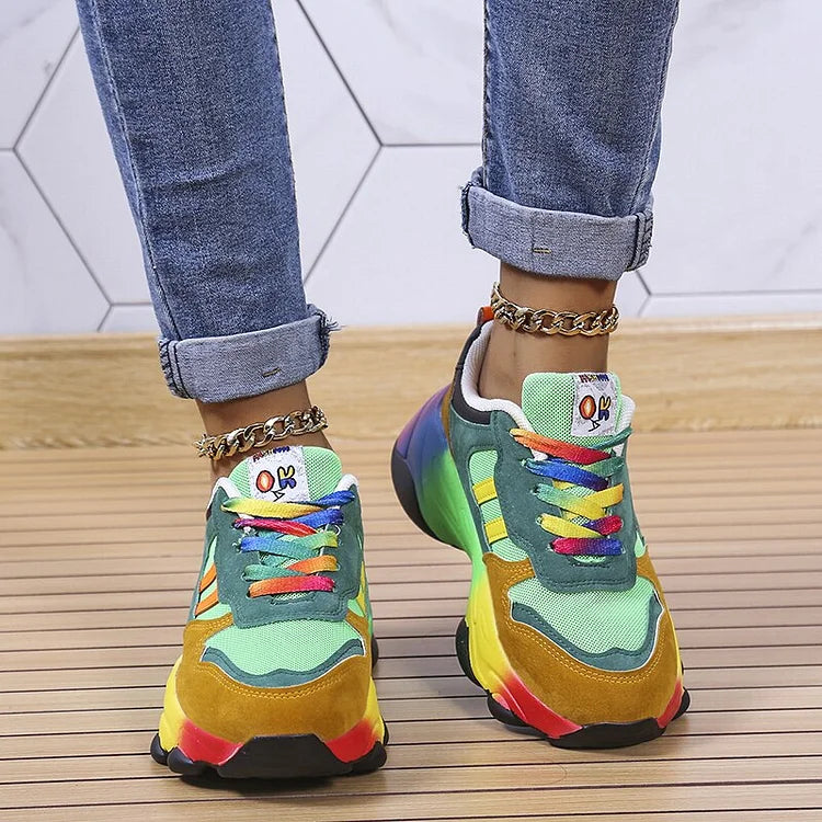 Isolina zapatillas multicolor verde de frente