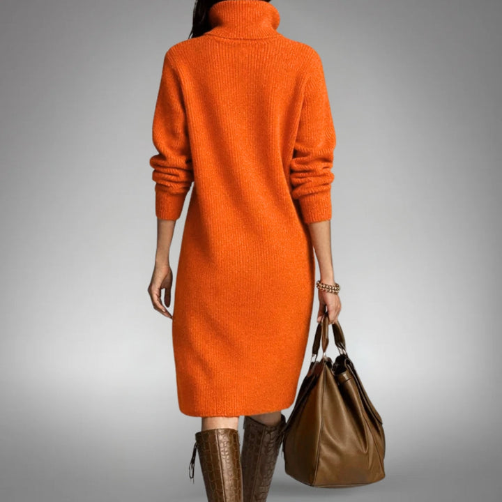 Vestido Elyon en naranja, vista trasera