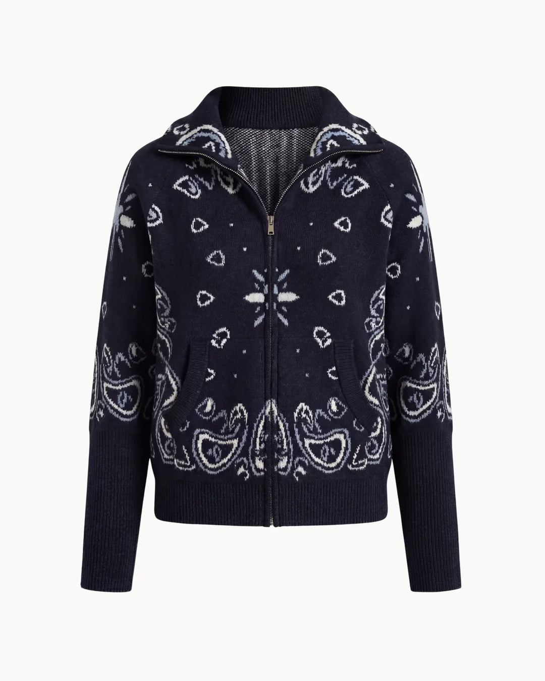 MÓNICA | CARDIGÁN CON CREMALLERA DE ESTAMPADO PAISLEY