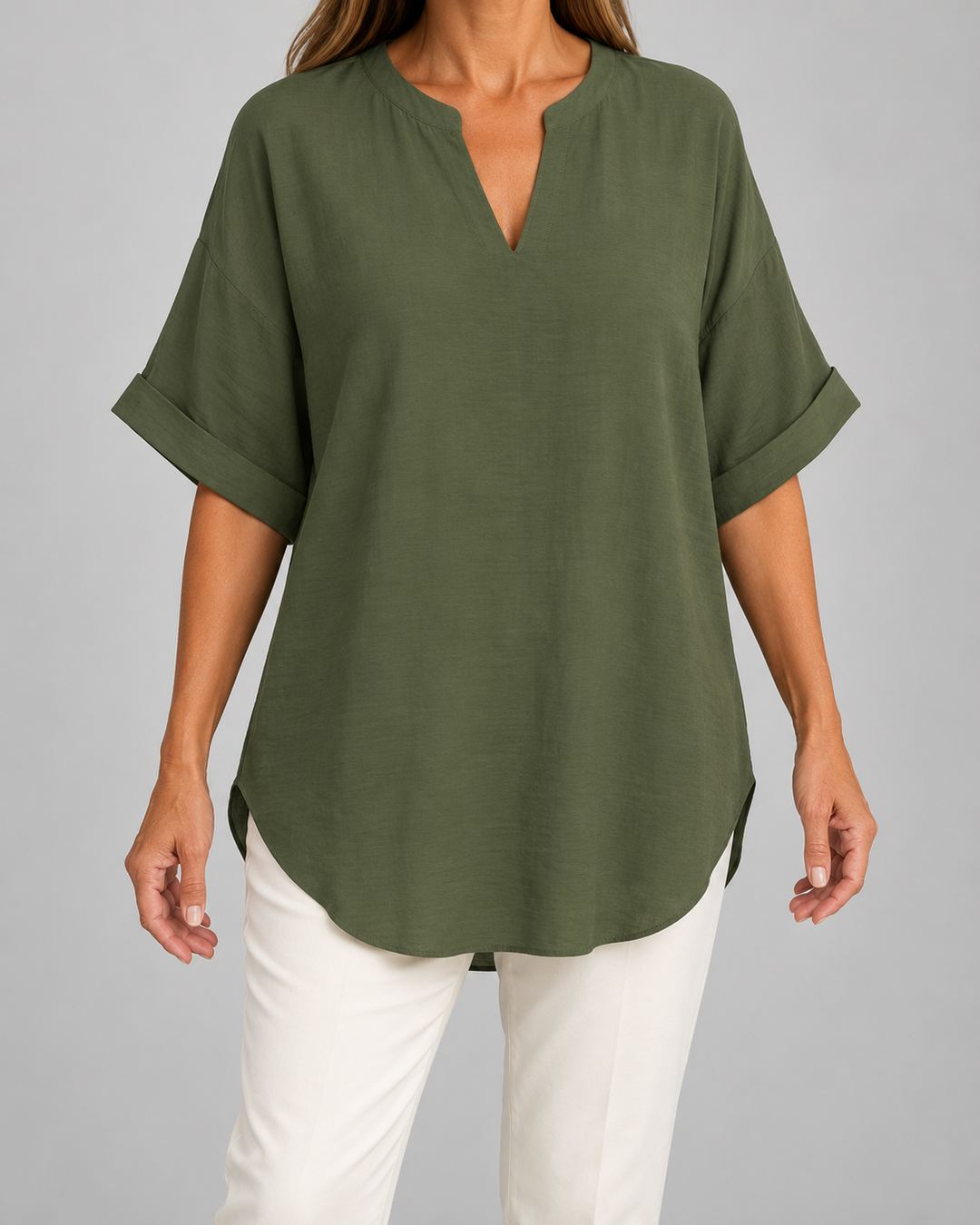 Atasia | Blusa suave con escote con muesca
