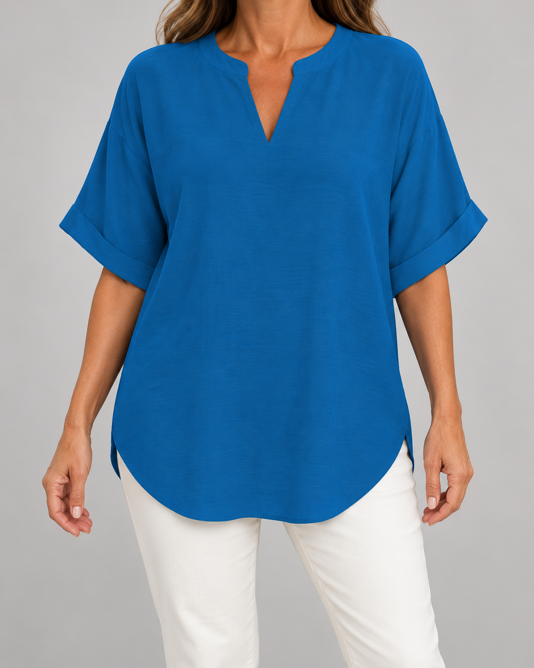 Atasia | Blusa suave con escote con muesca