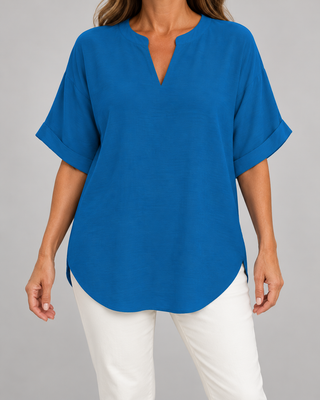 Atasia | Blusa suave con escote con muesca