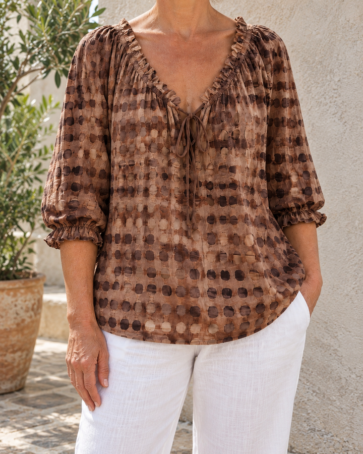 Mila | Blusa boho con lazo en el cuello