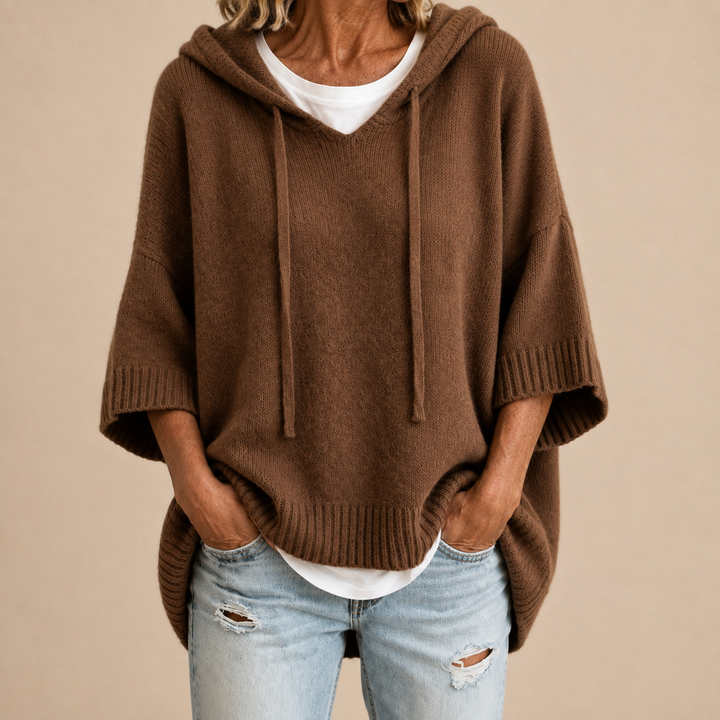 Poncho Oriana en marrón