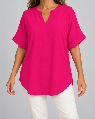 Atasia | Blusa suave con escote con muesca