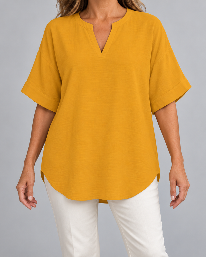 Atasia | Blusa suave con escote con muesca
