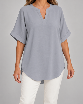 Atasia | Blusa suave con escote con muesca