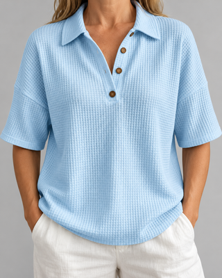 Maddison | Polo de punto gofrado de corte relajado