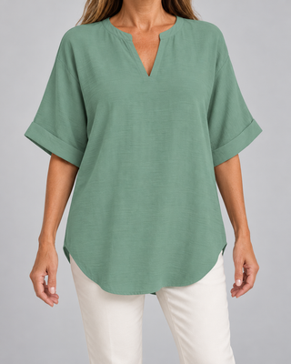 Atasia | Blusa suave con escote con muesca