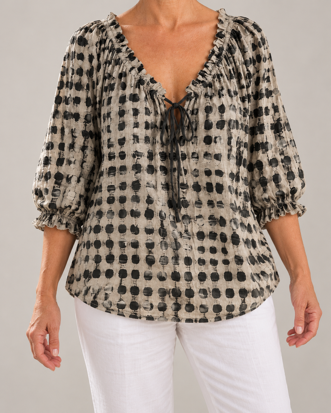 Mila | Blusa boho con lazo en el cuello