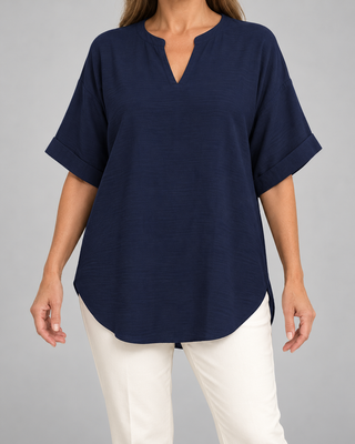 Atasia | Blusa suave con escote con muesca