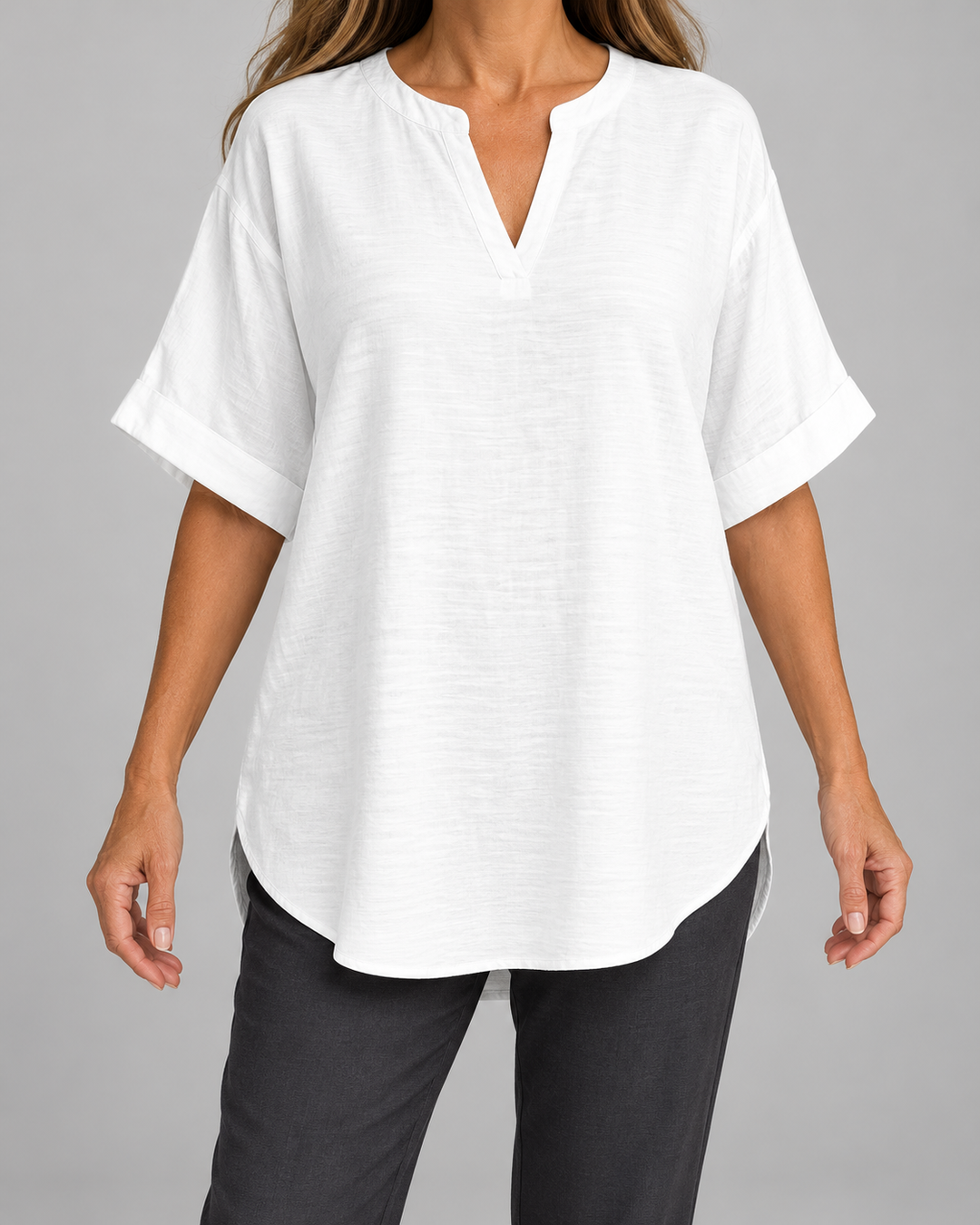 Atasia | Blusa suave con escote con muesca