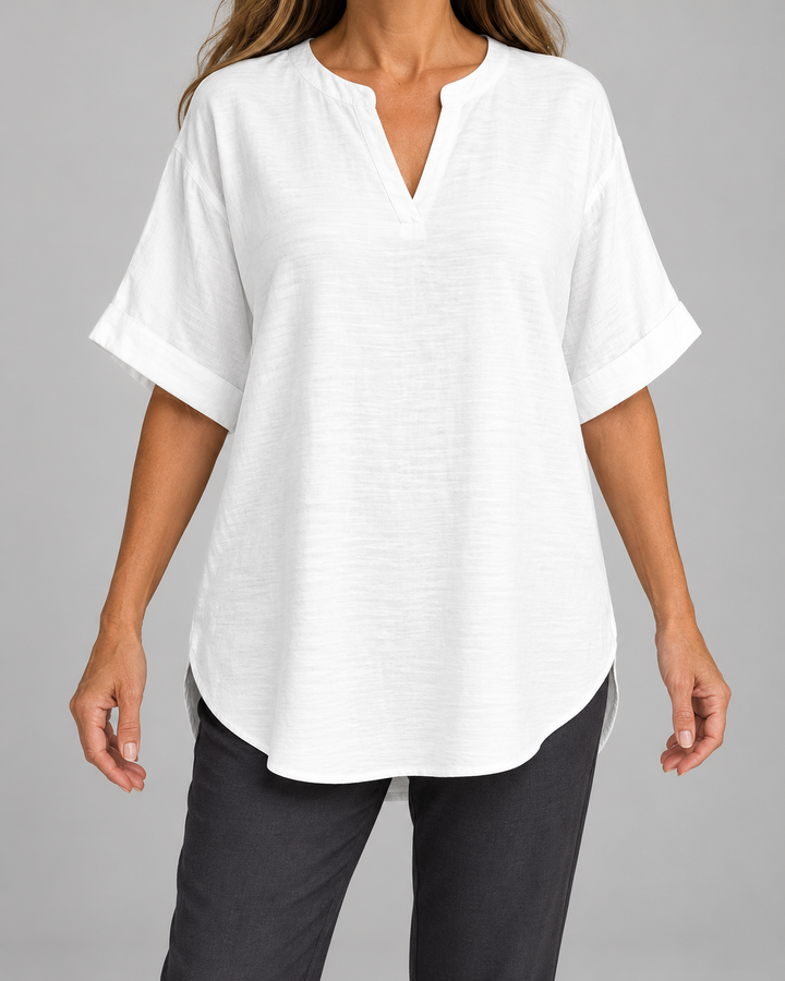 Atasia | Blusa suave con escote con muesca