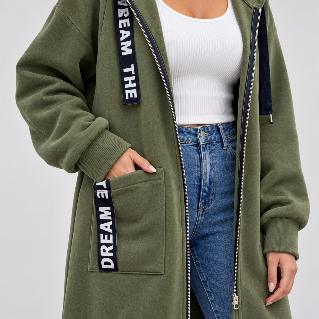 Greta abrigo sudadera oversize en verde