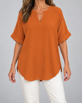 Atasia | Blusa suave con escote con muesca
