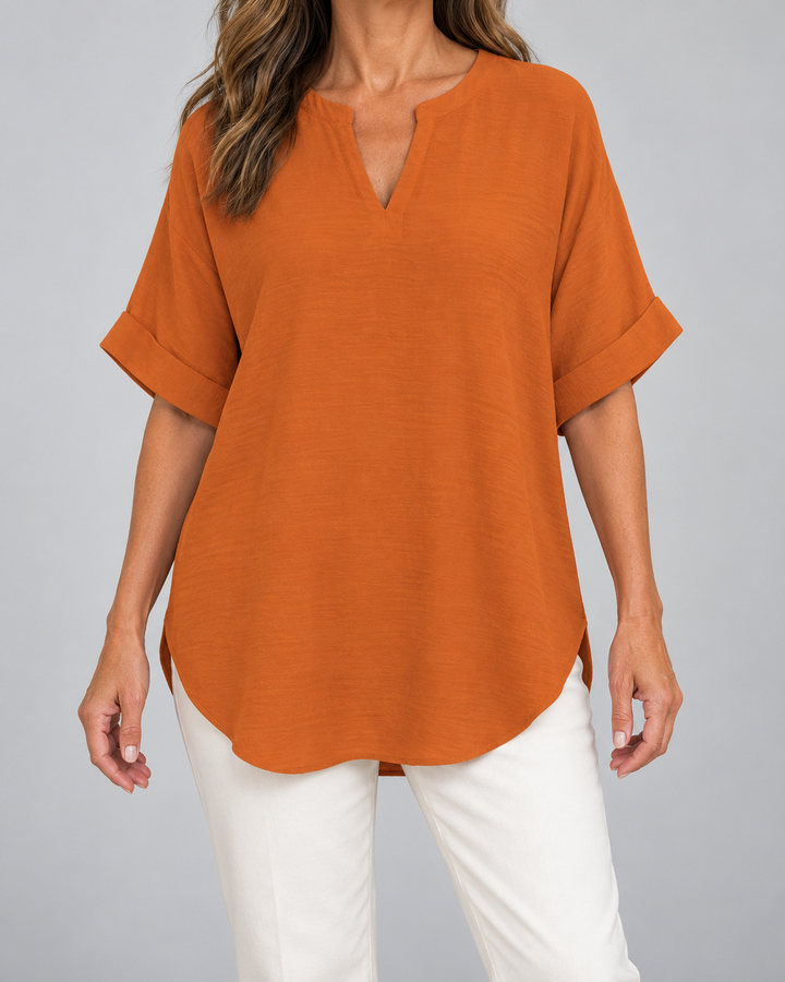 Atasia | Blusa suave con escote con muesca