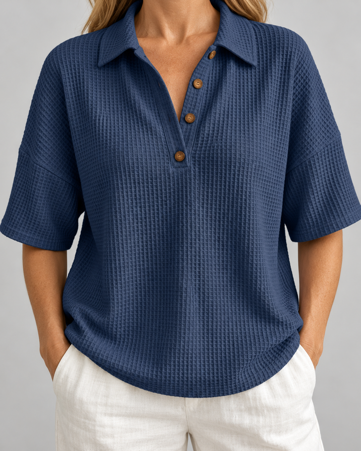 Maddison | Polo de punto gofrado de corte relajado