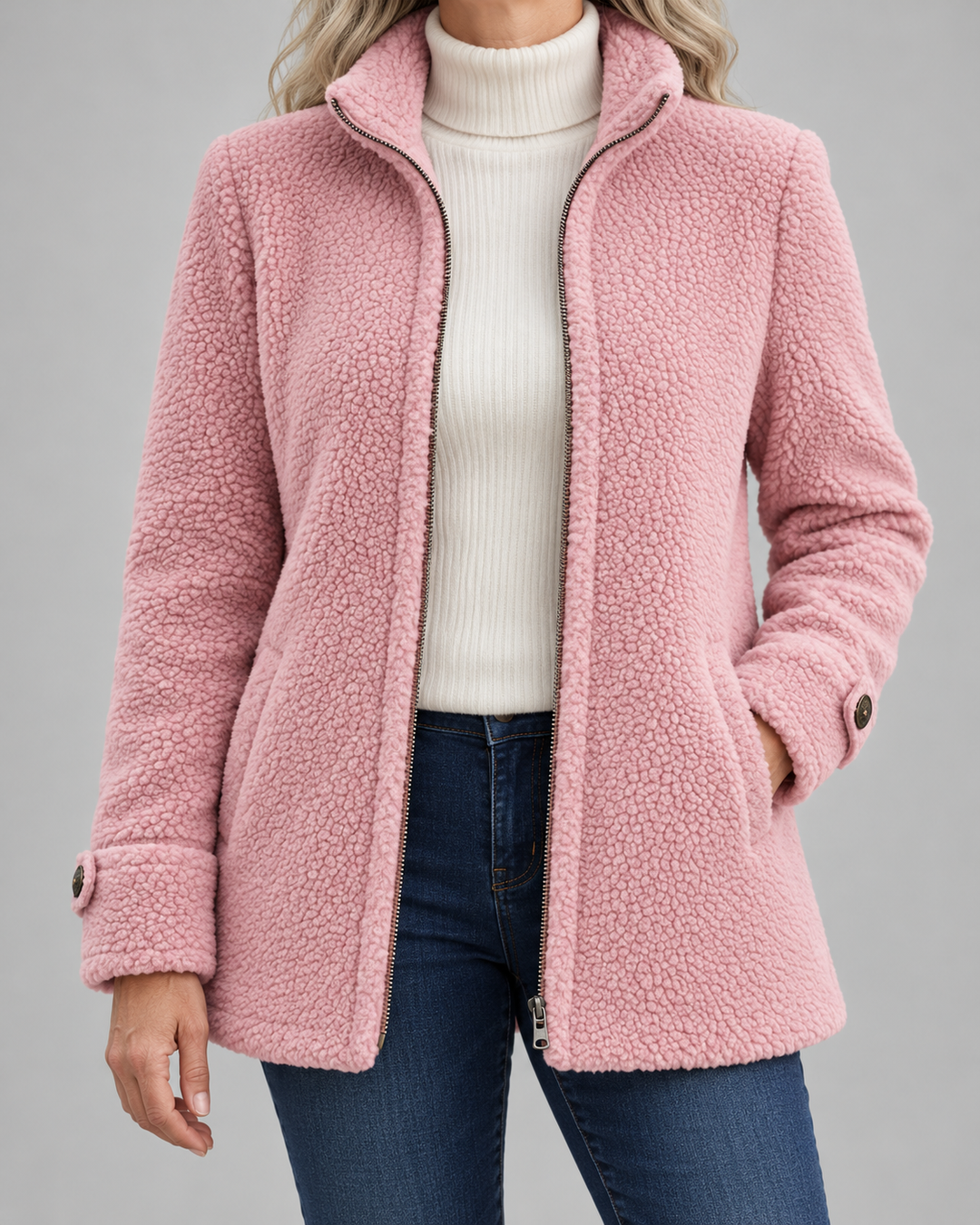 Vanessa | Chaqueta sherpa con cremallera