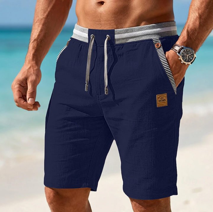 Pantalones cortos de verano de lino ligeros para hombre
