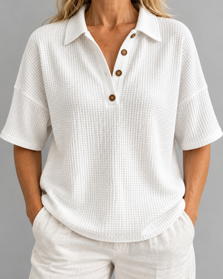 Maddison | Polo de punto gofrado de corte relajado