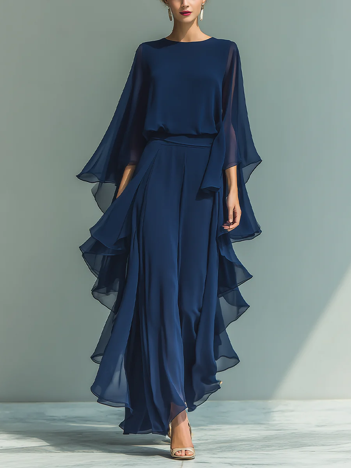 AURORA | CONJUNTO ELEGANTE CON VOLANTES