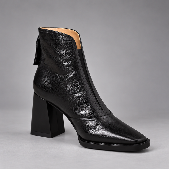Marzena botines de piel en negro