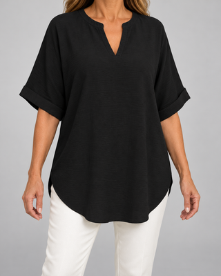 Atasia | Blusa suave con escote con muesca