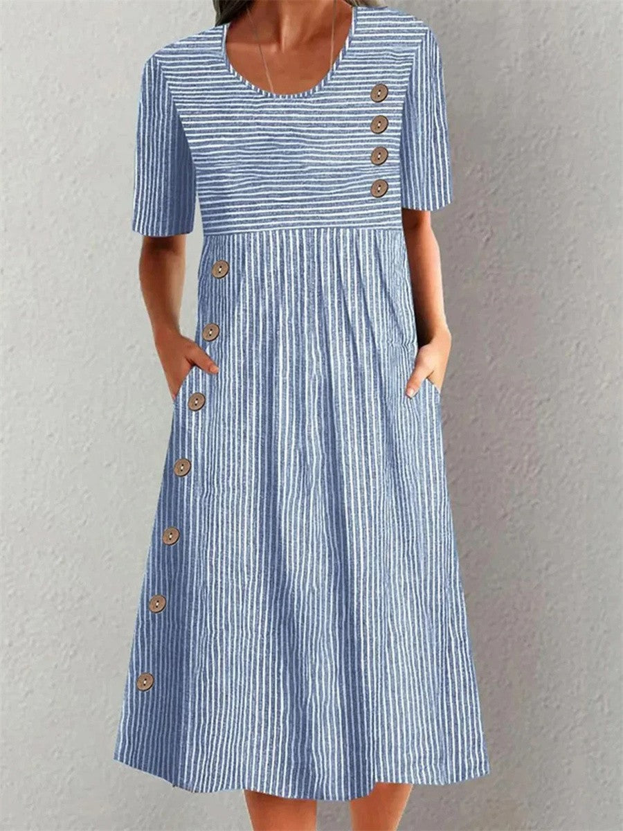 Mirella vestido midi de rayas costero