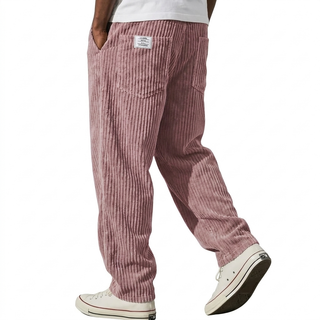 Varel pantalón de pana con cintura elástica en rosa