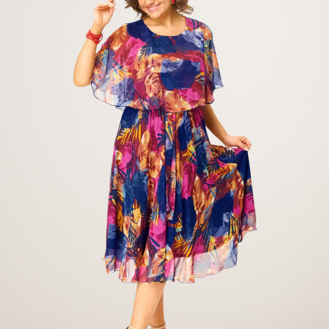 BÁRBARA | VESTIDO CÓMODO DE GASA TALLA GRANDE