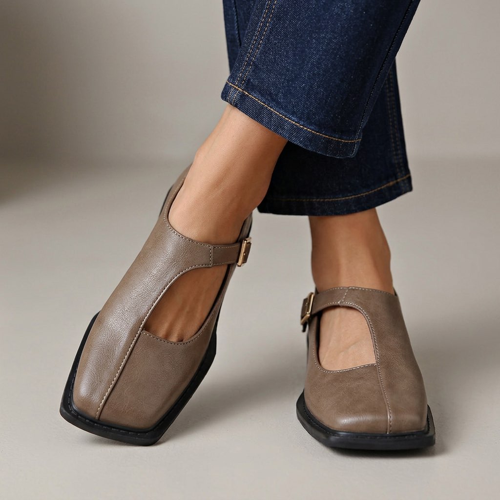 Fiona zapatos planos cómodos en gris ceniza