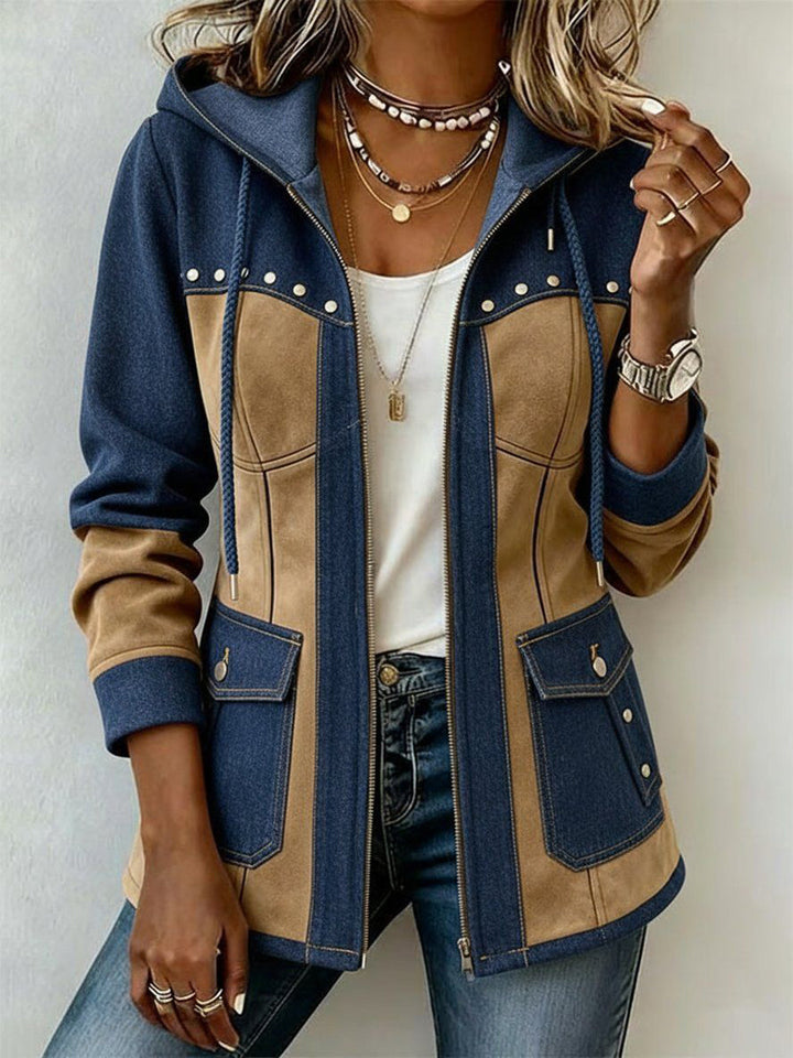 Sadie chaqueta bicolor azul marino y camel
