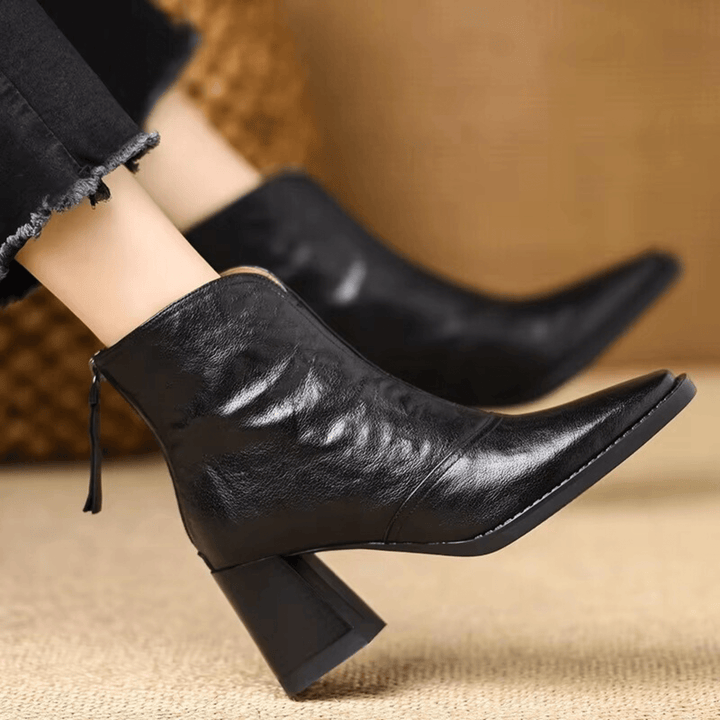 Marzena botines de piel en negro