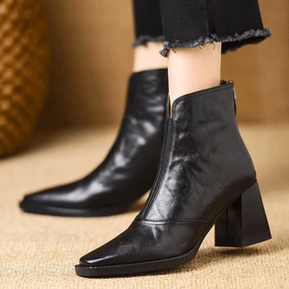 Marzena botines de piel en negro