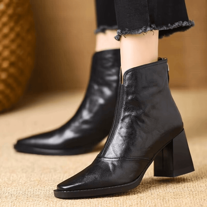 Marzena botines de piel en negro