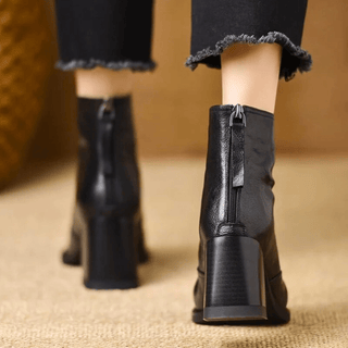 Marzena botines de piel en negro
