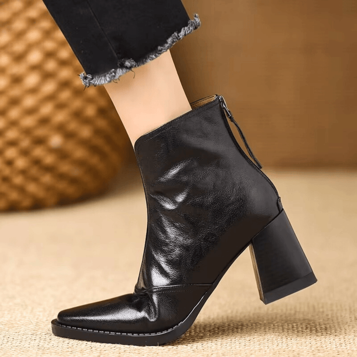 Marzena botines de piel en negro