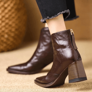 Marzena botines de piel en marrón