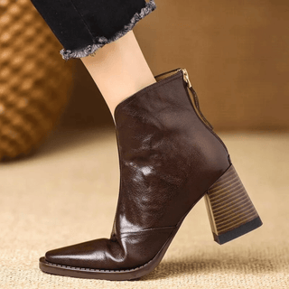 Marzena botines de piel en marrón